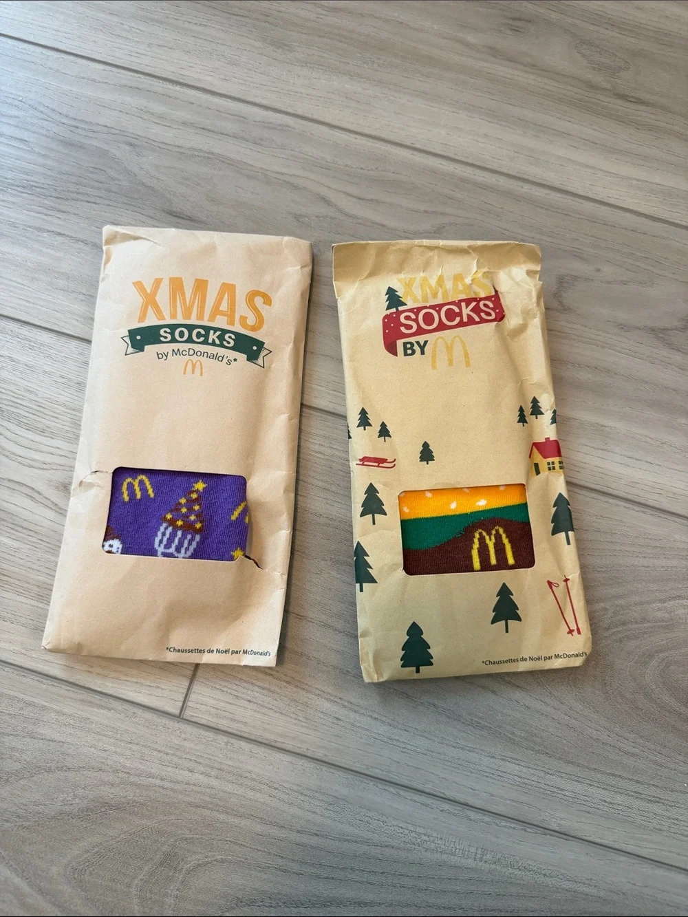 McDonald's Purple & Green Holiday Crew Socks - Festive Pack
